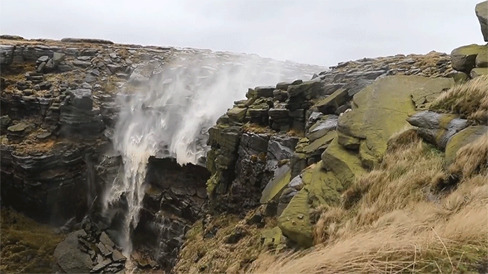 gif-Удивительное явление природы: водопад течёт в обратном направлении
