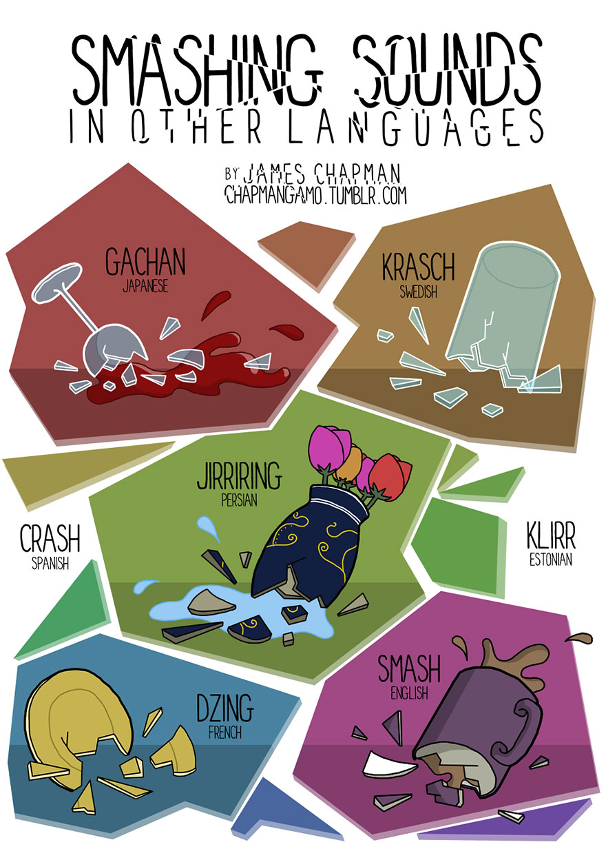 Как звучат поцелуи, храп и другие вещи на разных языках - комиксы Джеймса Чапмана-1