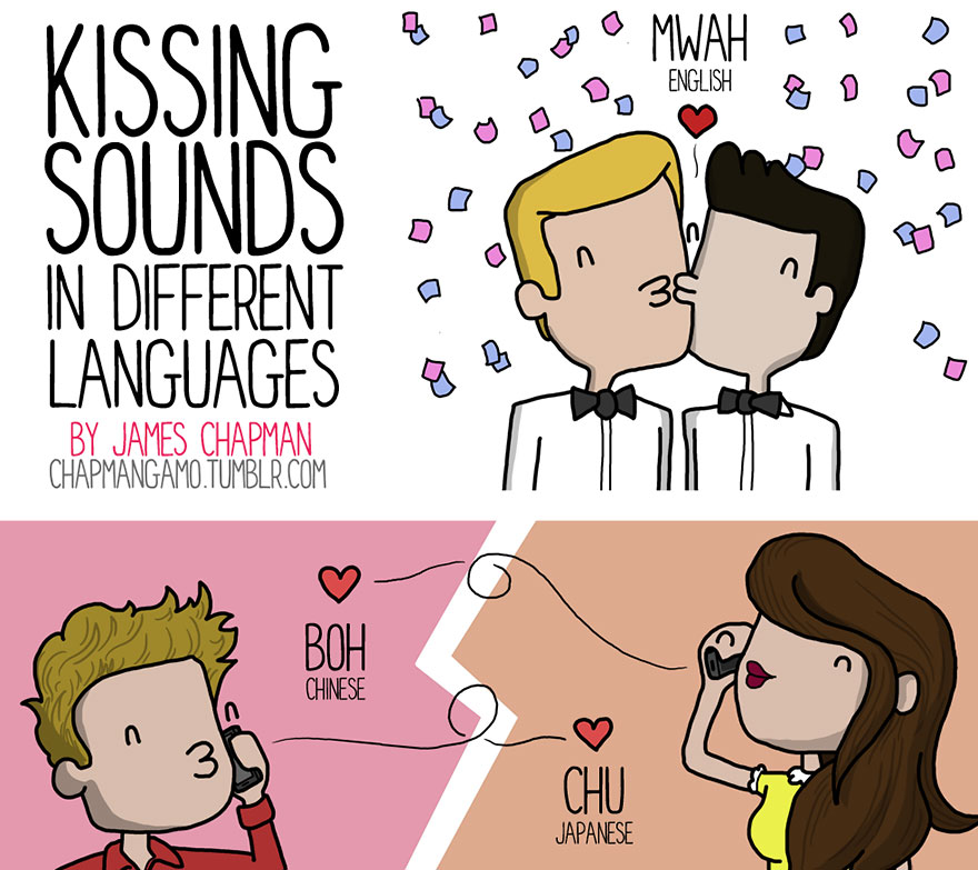 Как звучат поцелуи, храп и другие вещи на разных языках - комиксы Джеймса Чапмана-29