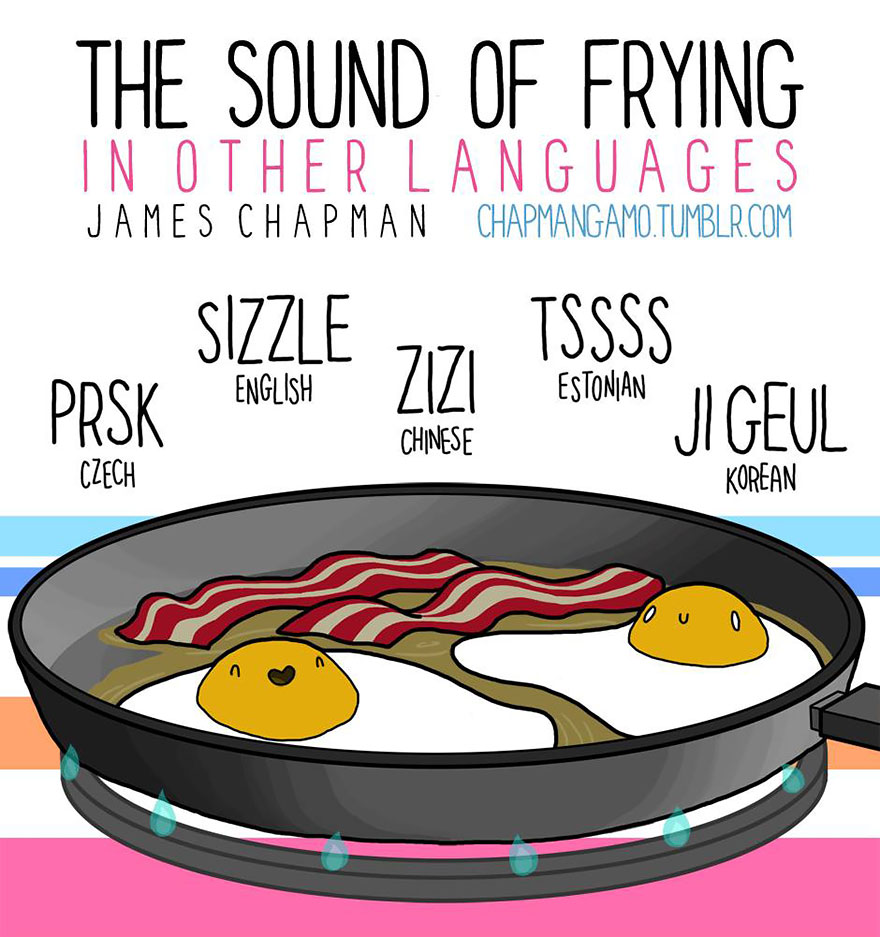 Как звучат поцелуи, храп и другие вещи на разных языках - комиксы Джеймса Чапмана-5
