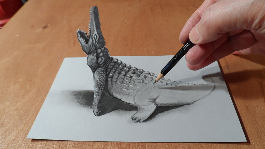 Лучшие карандашные 3D рисунки - 32 шедевра-101