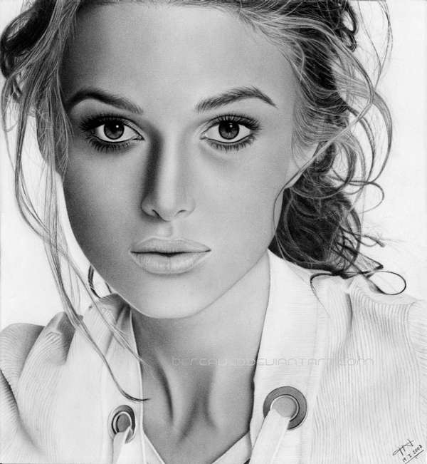 keira knightly pencil drawing
