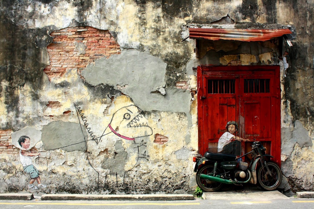Street Art by Ernest Zacharevic in Penang, Malaysia