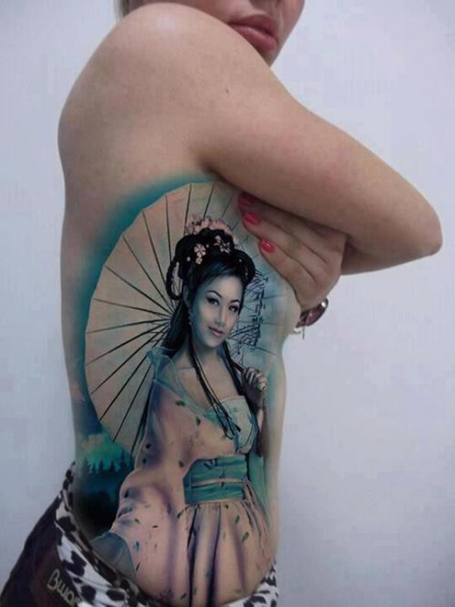Татуировки с гейшами - 50 фото
