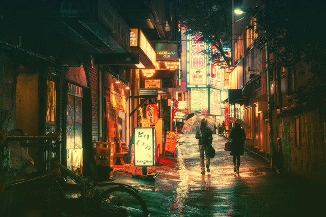 Волшебные уличные фотографии ночного Токио от Масаси Вакуи