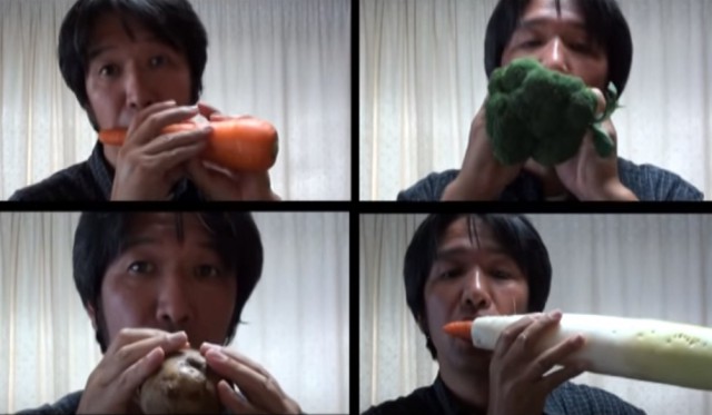 Видео: как японец превращает овощи в музыкальные инструменты