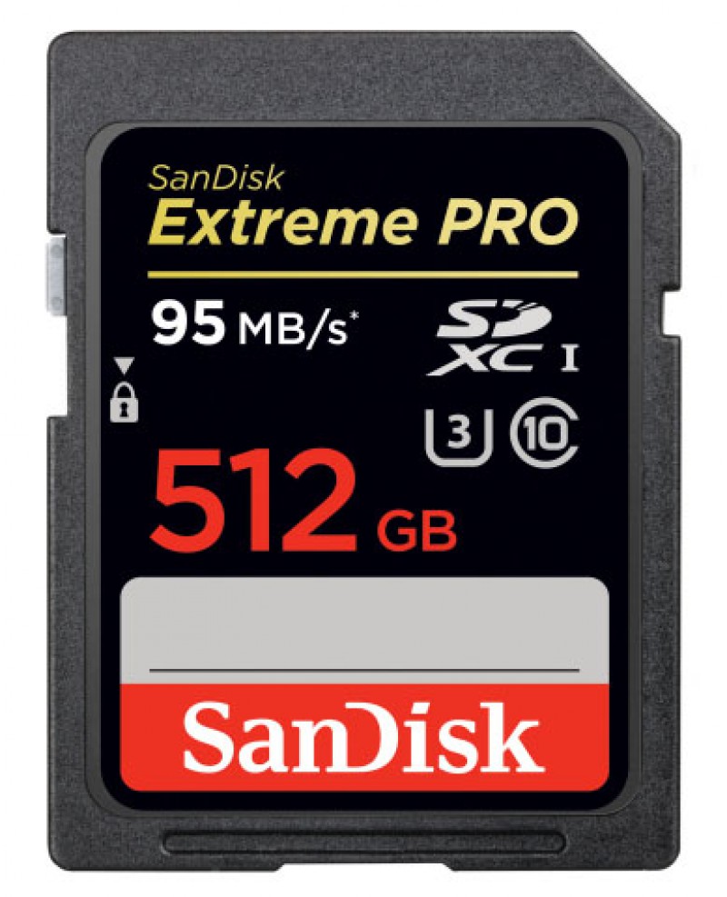 Карта памяти с самой большой ёмкостью в мире: 512 Гб SanDisk Extreme PRO SDXC UHS-I