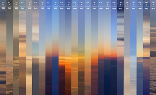 Погоня за горизонтами - фотографии закатов в 24 часовых поясах за 8 часов для Citizen