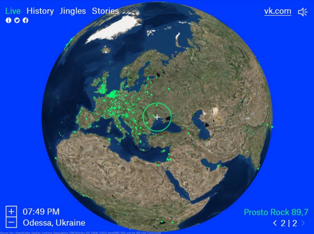 Radio Garden – интерактивная карта, с помощью которой можно послушать радио разных стран