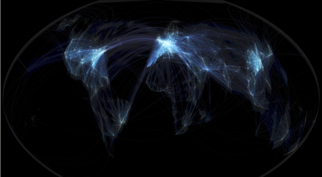 Визуализация траекторий полетов от Michael Markieta