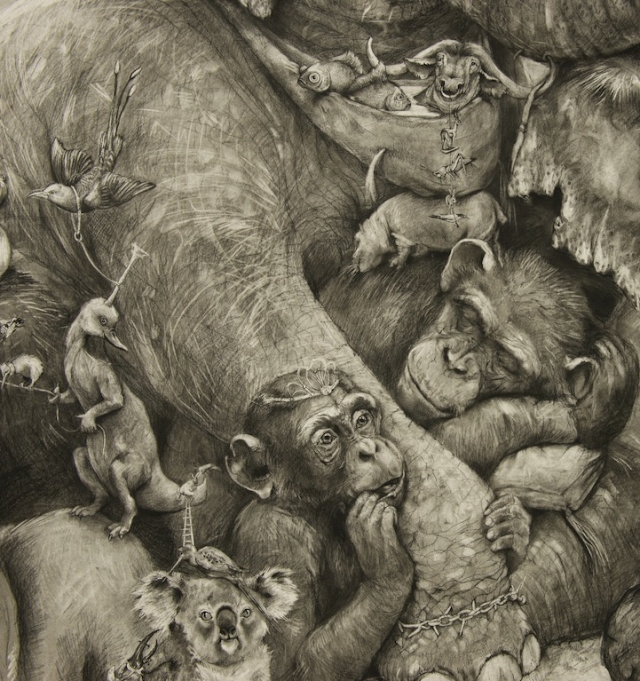 Детализированные фрески с миролюбивыми животными Адонны Кхаре (Adonna Khare)