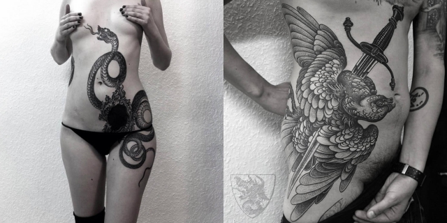 Готика, экзотика и мраки в татуировках Александра Грима