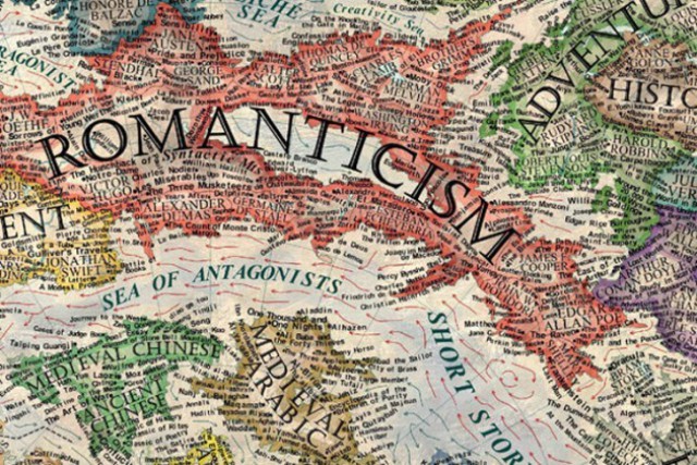 Карта развития мировой литературы от античности до наших дней