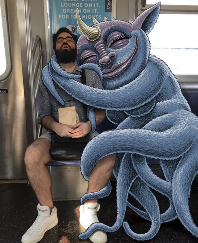Этого художника вдохновляют воображаемые монстры в метро