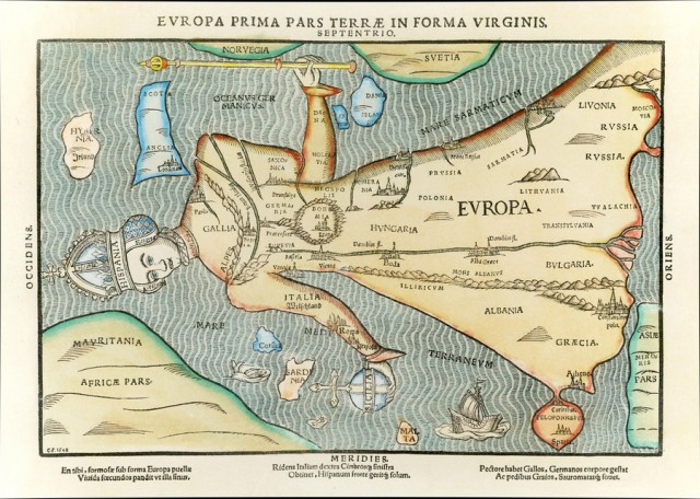 Старинные символические карты Европы
