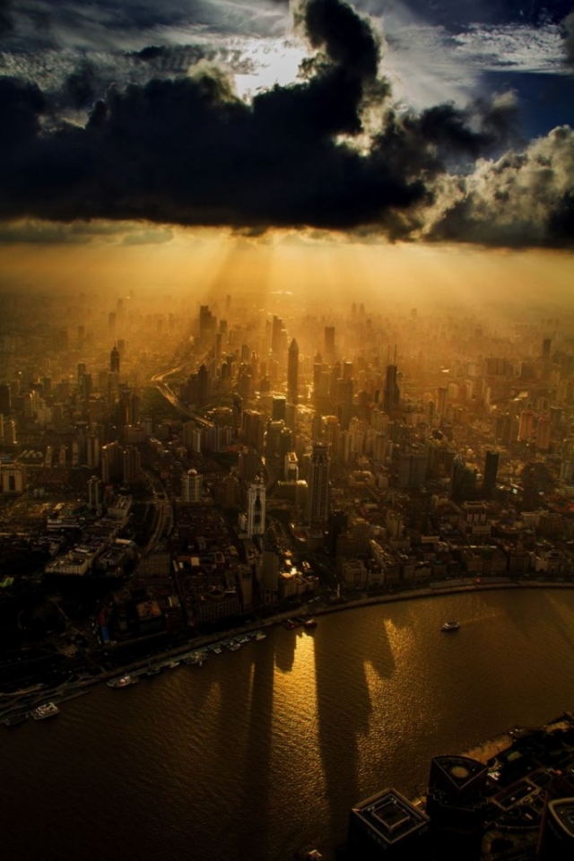Фотографии волшебного Шанхая с высоты подъемного крана