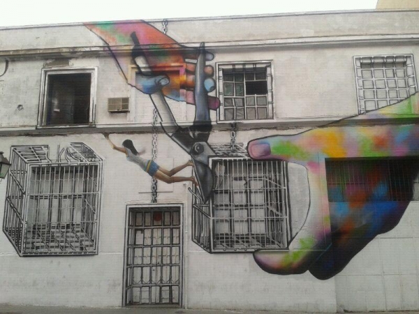 Уличное искусство от Дианы Гвидо в Мадриде, Испания