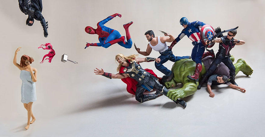 Тайная жизнь игрушечных супергероев в фотографиях Эди Харджо