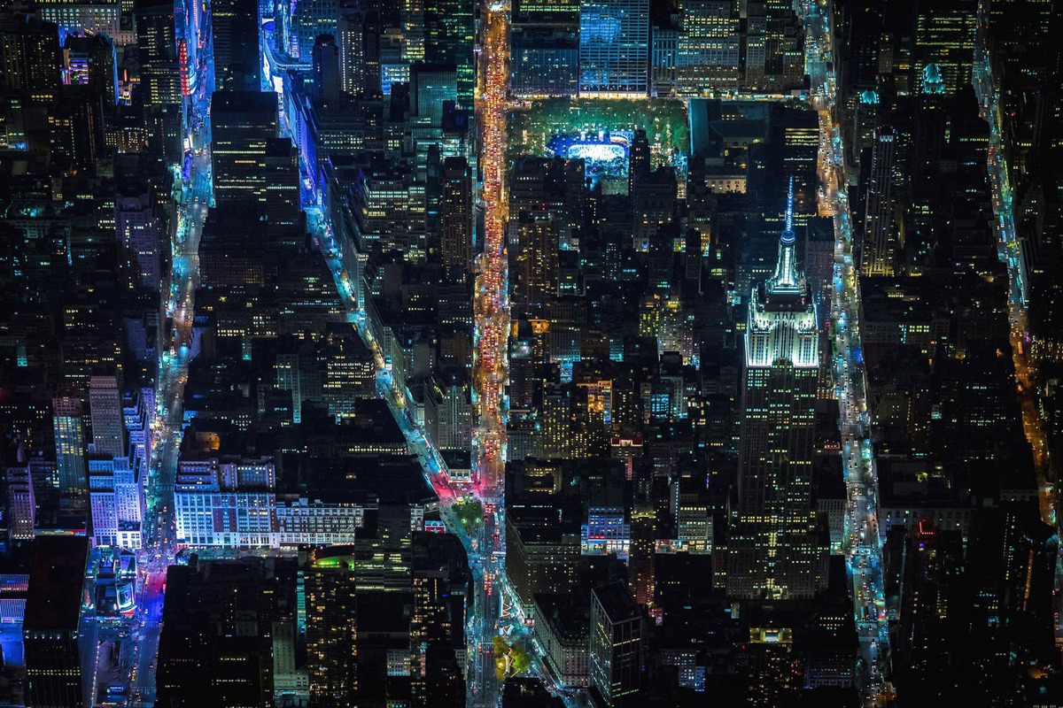 Вечерний Нью-Йорк с высоты 2285 м - фото с вертолёта - 8