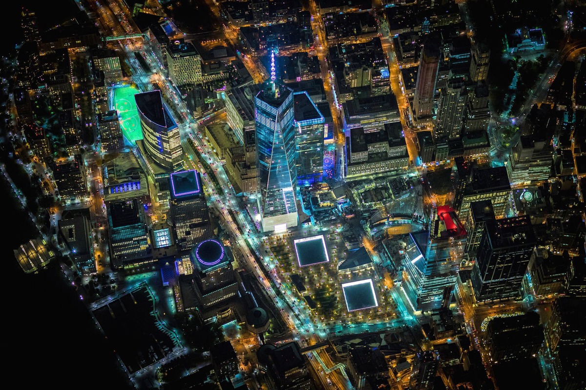 Вечерний Нью-Йорк с высоты 2285 м - фото с вертолёта - 4
