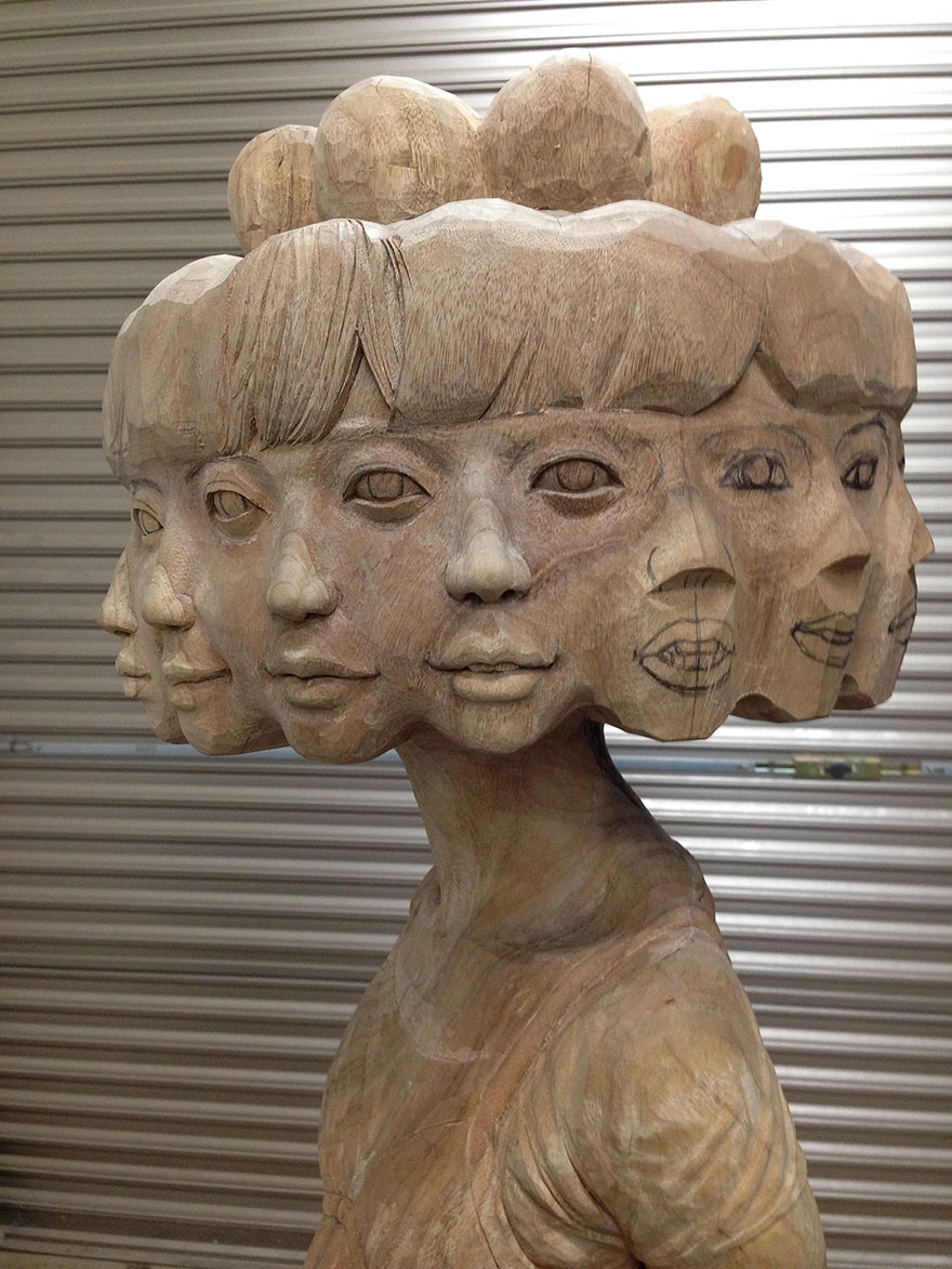 Сюрреалистические деревянные скульптуры Йошитоши Канемаки-8