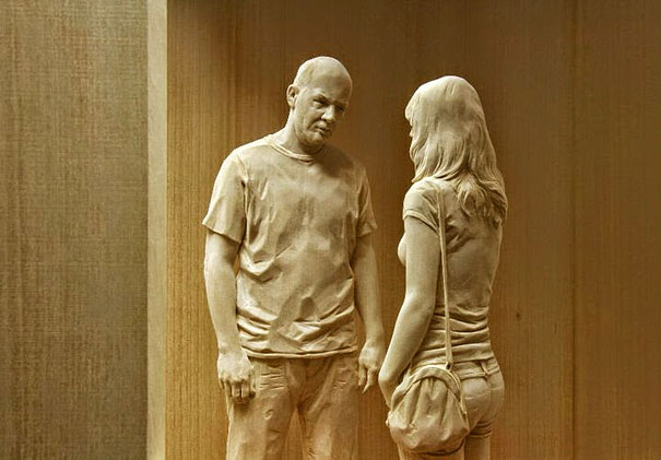 Невероятно реалистичные деревянные скульптуры людей-6