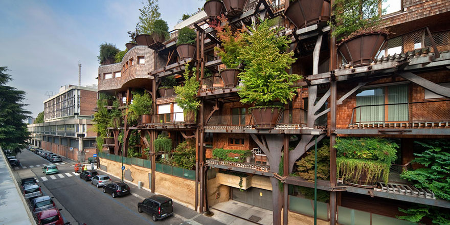 Пятиэтажный «домик на дереве» защищает жителей от городского шума и загрязнения-2