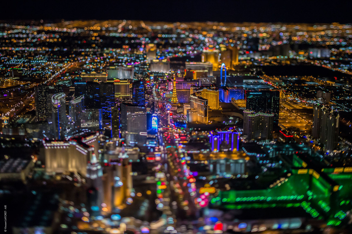 Ночной Лас-Вегас с высоты 3290 метров в аэрофотографиях -2
