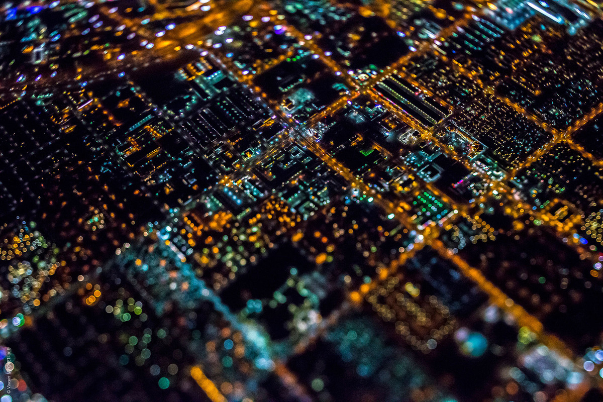 Ночной Лас-Вегас с высоты 3290 метров в аэрофотографиях -6