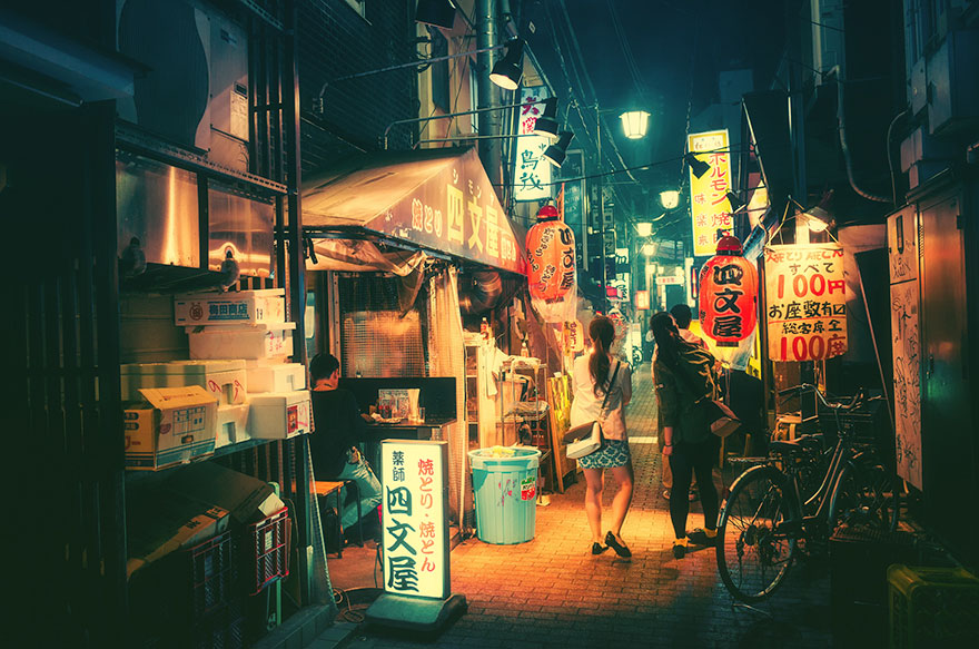 Волшебные уличные фотографии ночного Токио от Масаси Вакуи-27