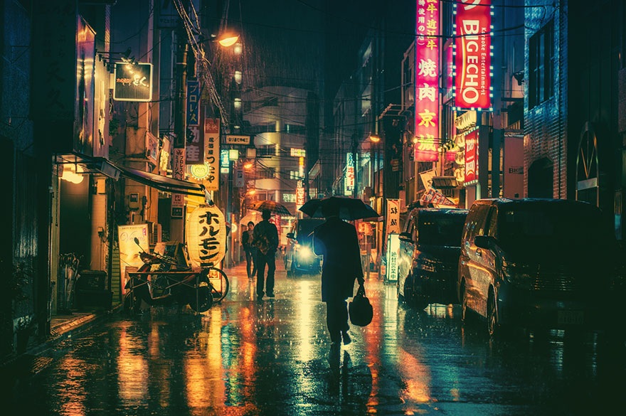 Волшебные уличные фотографии ночного Токио от Масаси Вакуи-29