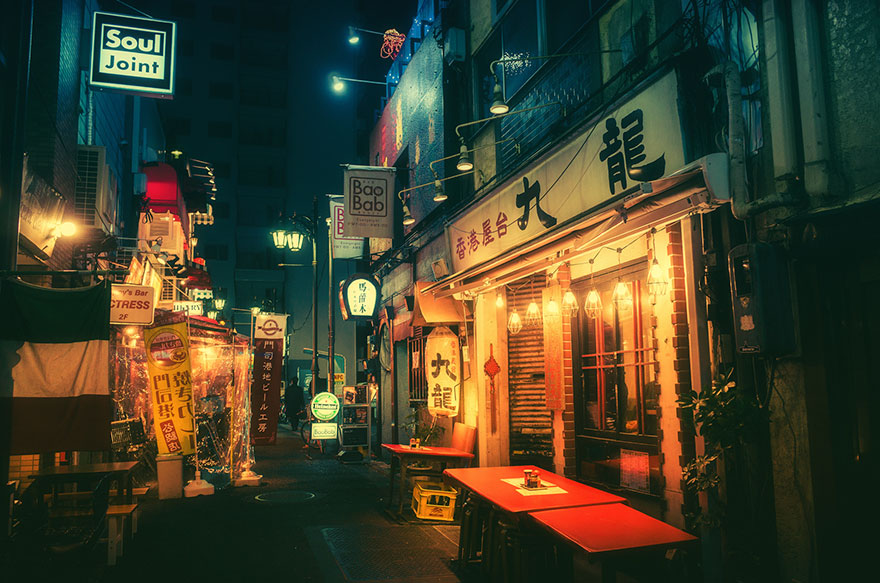 Волшебные уличные фотографии ночного Токио от Масаси Вакуи-10