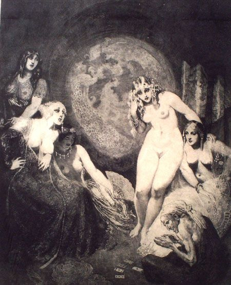 Прелестные нимфы, козлоногие обольстители и демоны в картинах Нормана Линдсея 1