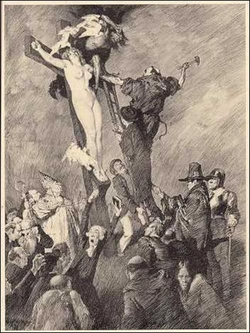 Прелестные нимфы, козлоногие обольстители и демоны в картинах Нормана Линдсея 14