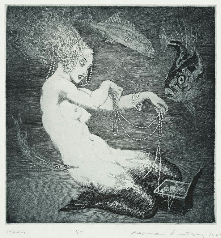 Прелестные нимфы, козлоногие обольстители и демоны в картинах Нормана Линдсея 15