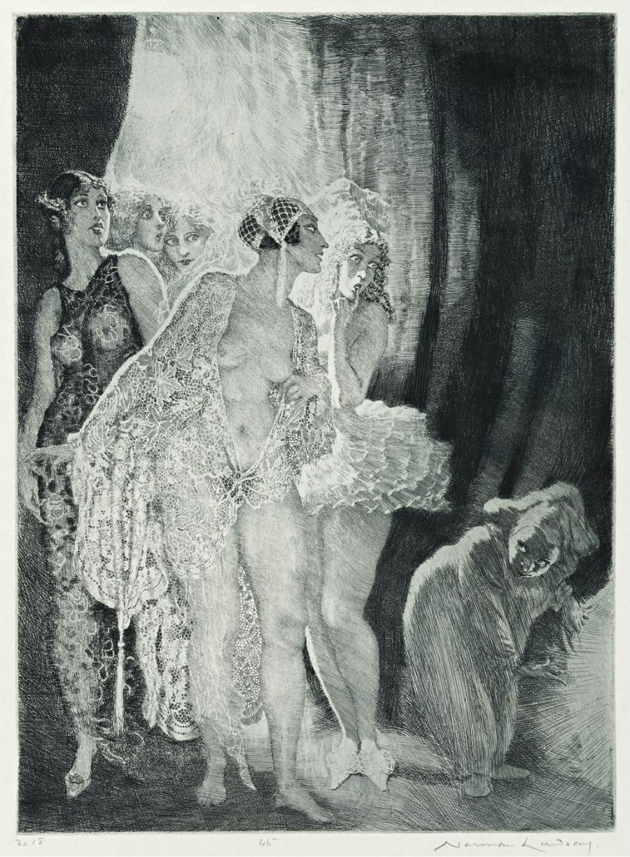 Прелестные нимфы, козлоногие обольстители и демоны в картинах Нормана Линдсея 23