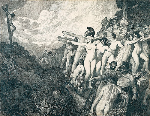 Прелестные нимфы, козлоногие обольстители и демоны в картинах Нормана Линдсея 26