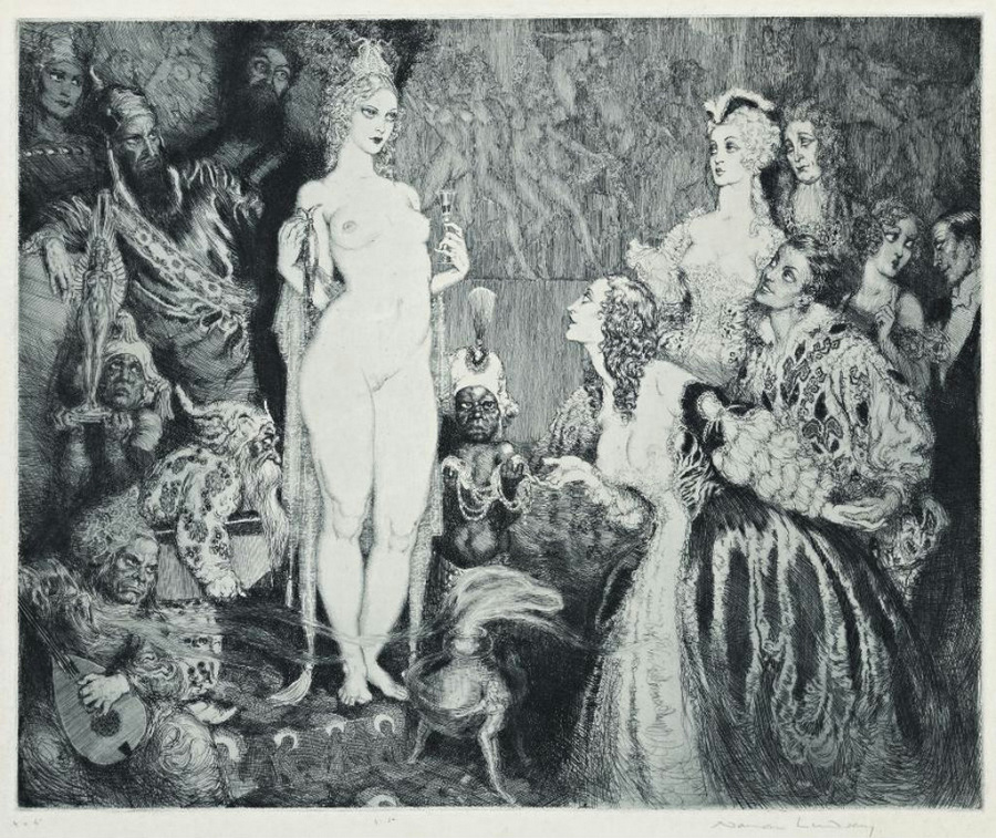 Прелестные нимфы, козлоногие обольстители и демоны в картинах Нормана Линдсея 29