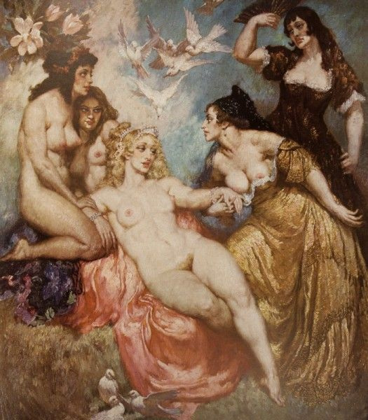 Прелестные нимфы, козлоногие обольстители и демоны в картинах Нормана Линдсея 36