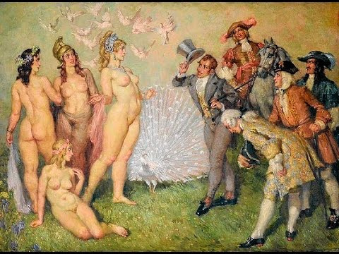 Прелестные нимфы, козлоногие обольстители и демоны в картинах Нормана Линдсея 40