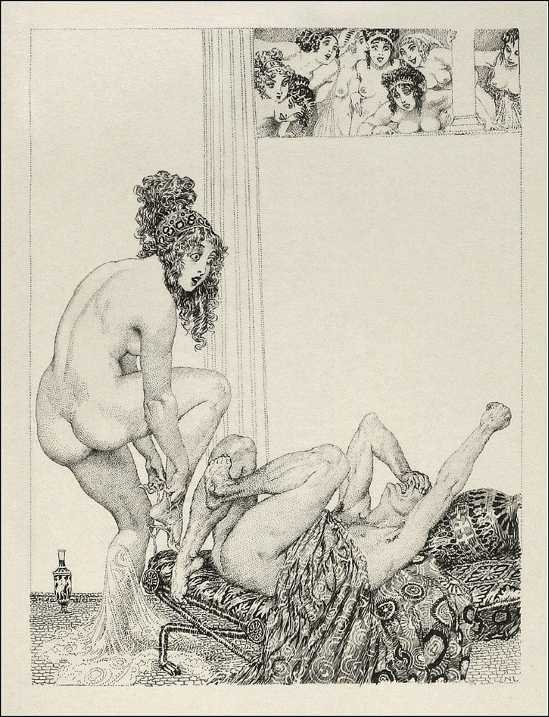 Прелестные нимфы, козлоногие обольстители и демоны в картинах Нормана Линдсея 52