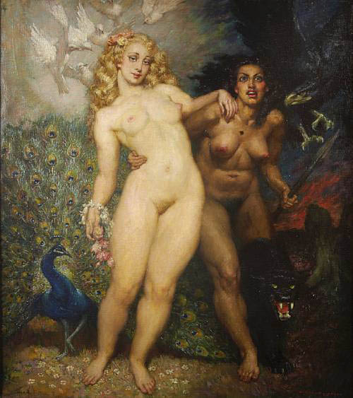 Прелестные нимфы, козлоногие обольстители и демоны в картинах Нормана Линдсея 63