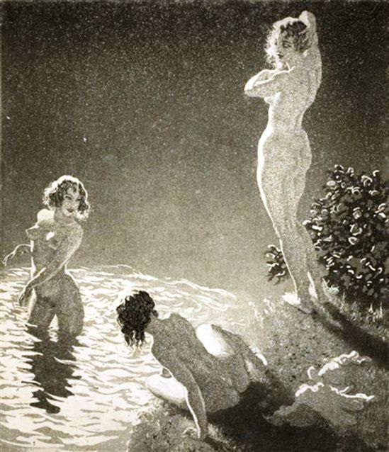 Прелестные нимфы, козлоногие обольстители и демоны в картинах Нормана Линдсея 81