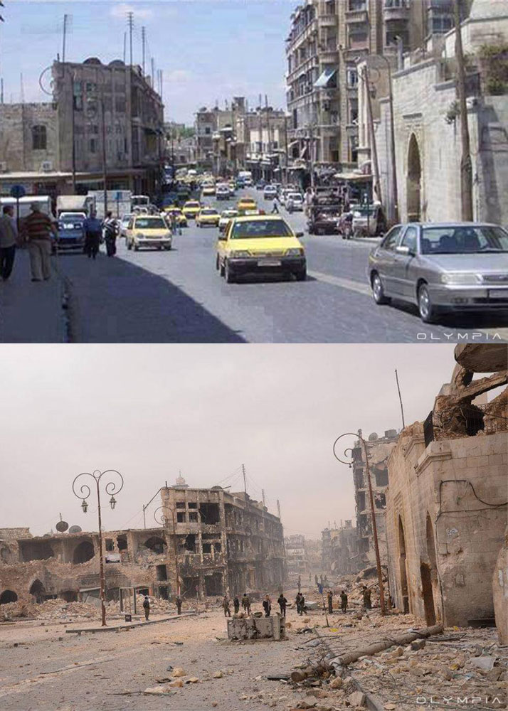 Фотографии до и после начала войны в Сирии 19
