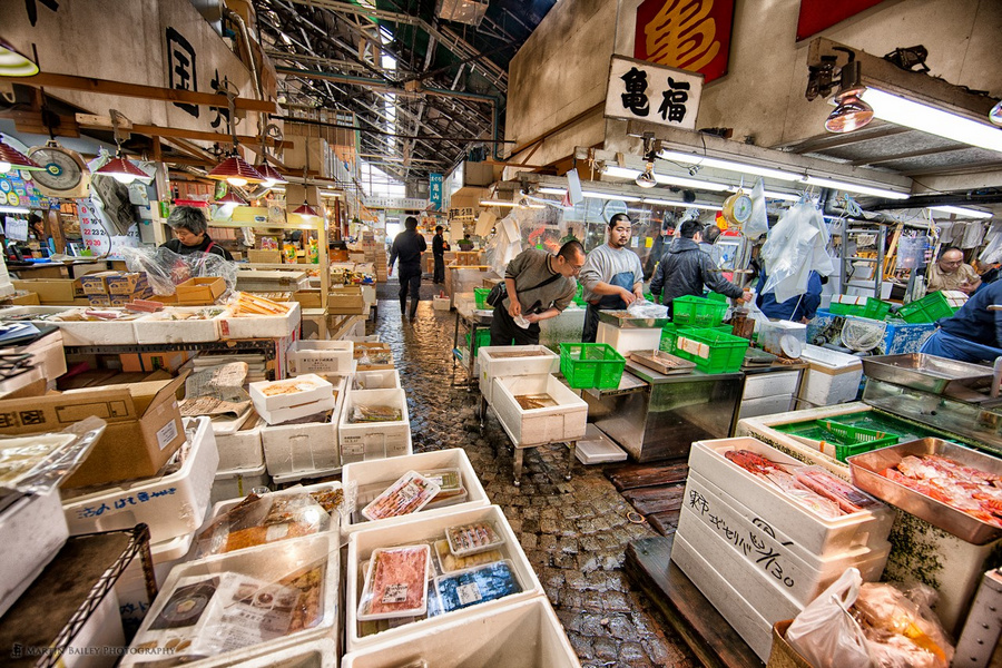 Рыбный рынок Цукидзи в Токио  6