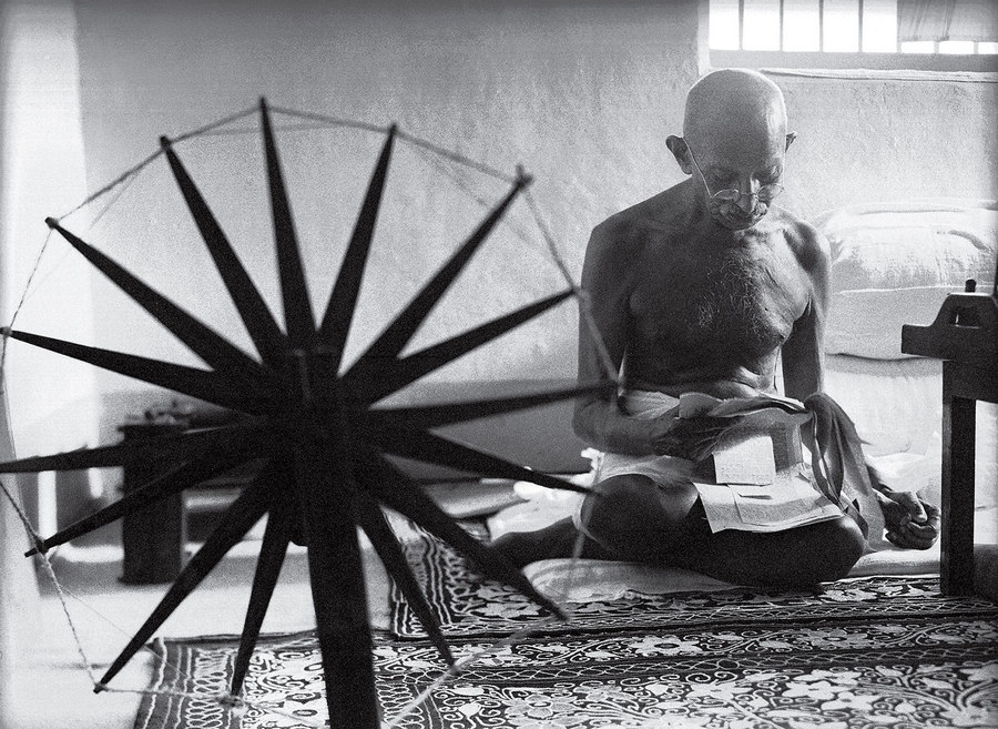 Gandhi and the Spinning Wheel Margaret Bourke White 1946