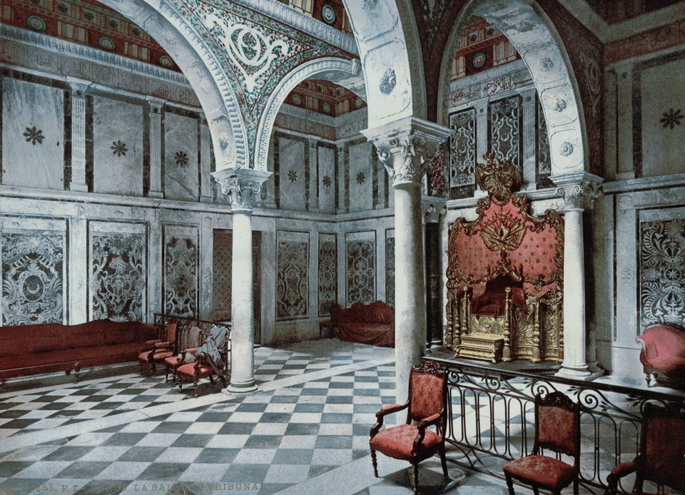 The tribunal chamber of Bardo Palace in Tunis