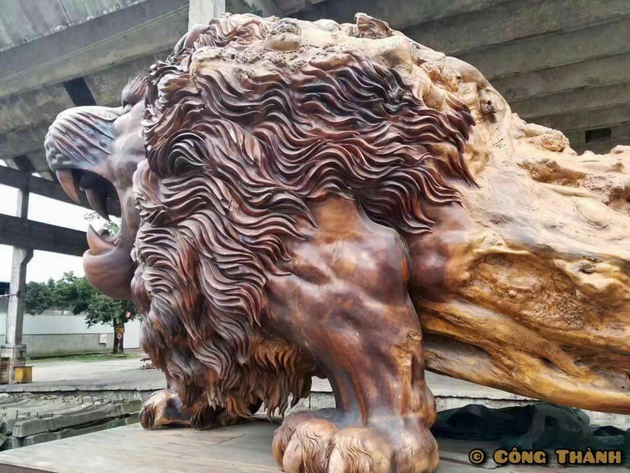 Восточный лев – крупнейшая деревянная скульптура в мире, которую 20 человек вырезали 3 года   5