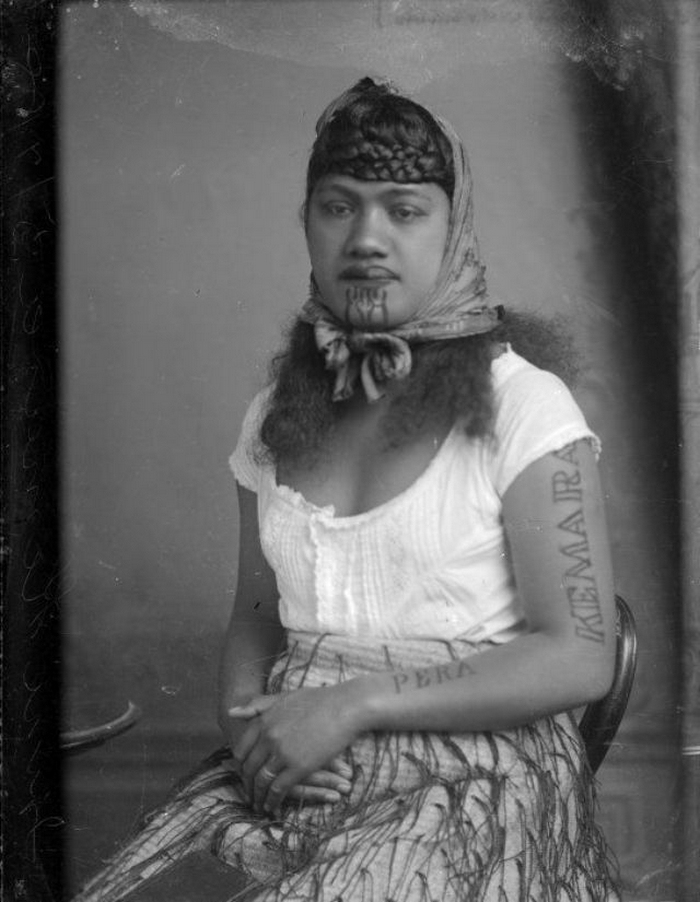 Моко: женщины маори со священными татуировками в портретах начала 20 века 16