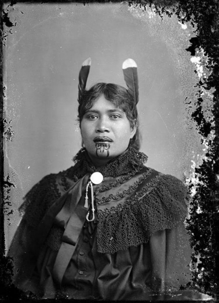 Моко: женщины маори со священными татуировками в портретах начала 20 века 3